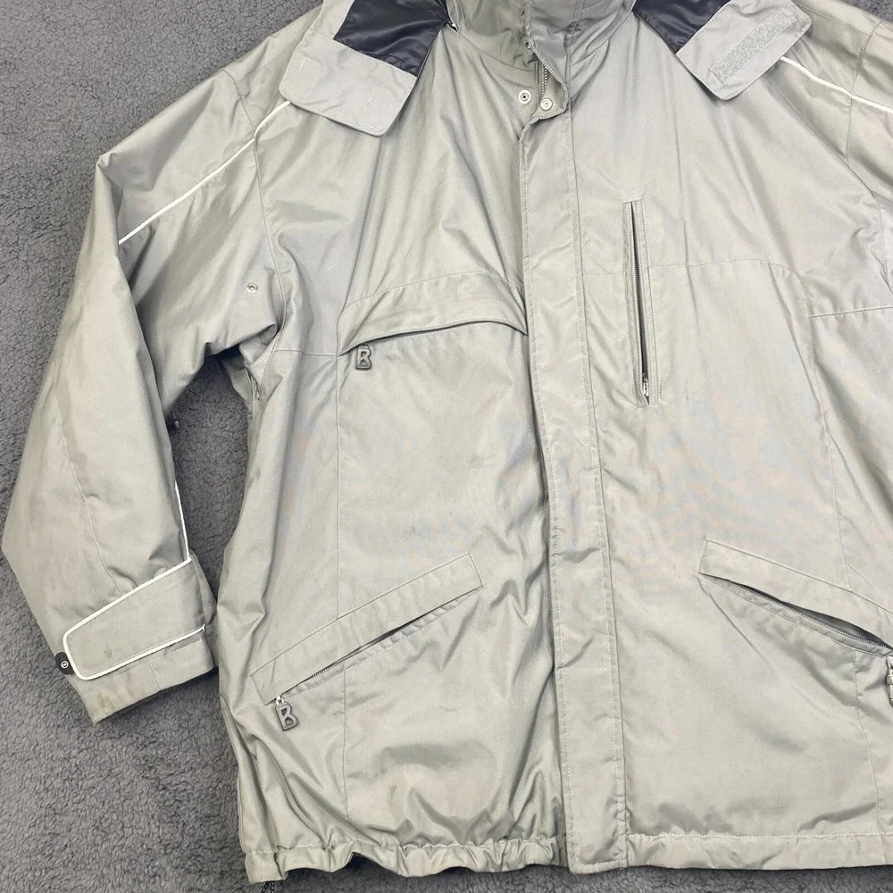 Bogner Ski Jacket Mens 42 Gray Zip Hooded Snowboard Outdoor Hooded